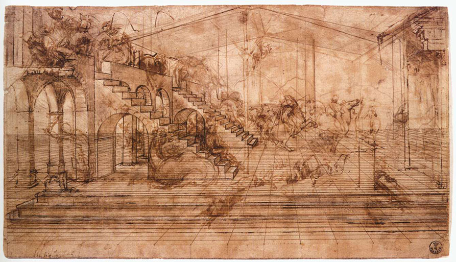 達(dá)芬奇建筑素描圖片