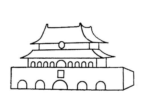 簡單易學的天安門簡筆畫