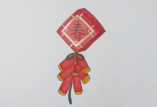 春節關于鞭炮的簡筆畫