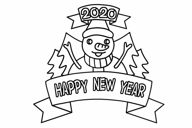 關于元旦的兒童簡筆畫