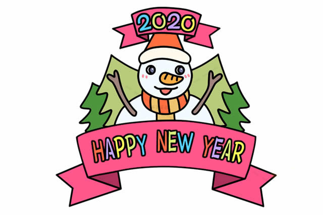 關于元旦的兒童簡筆畫