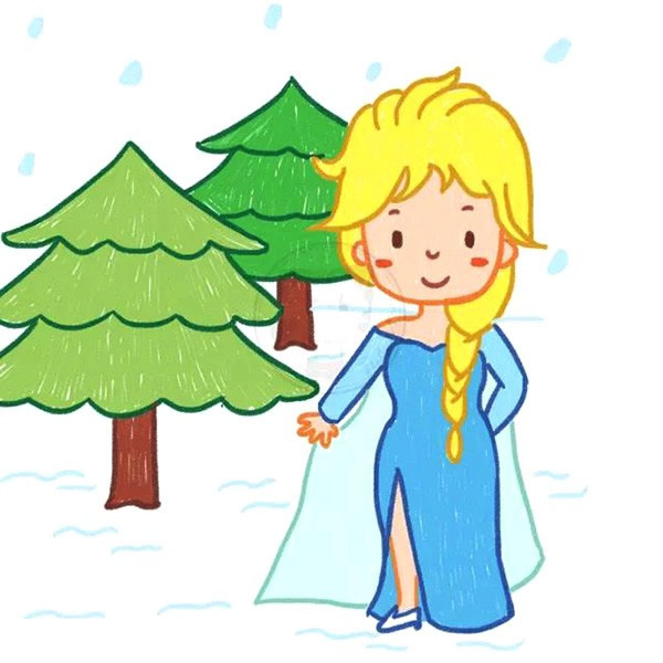 冰雪奇緣艾莎公主簡筆畫教程 冰雪奇緣艾莎公主簡筆畫教程