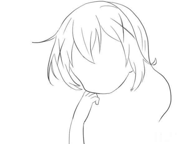 天真的動漫小女孩簡筆畫 天真的動漫小女孩簡筆畫