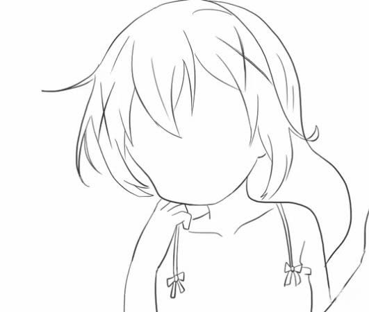 天真的動漫小女孩簡筆畫 天真的動漫小女孩簡筆畫