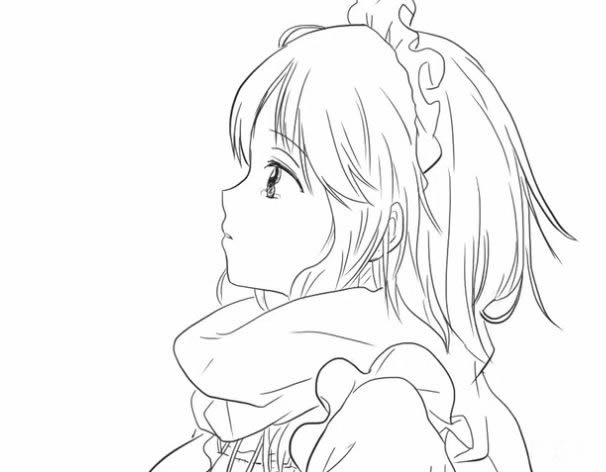 漂亮的動(dòng)漫少女簡筆畫