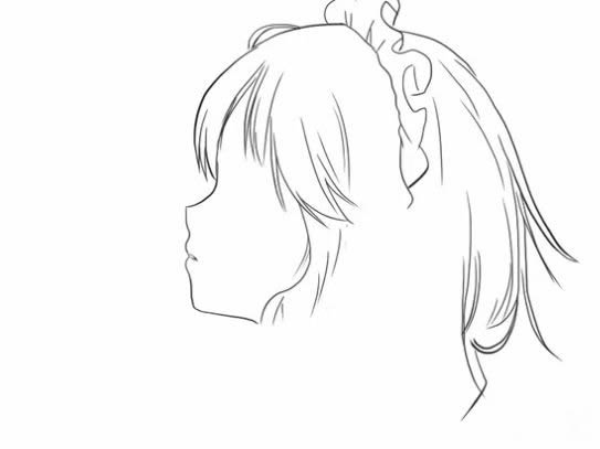 漂亮的動(dòng)漫少女簡筆畫