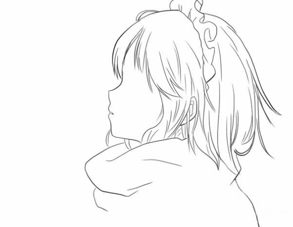 漂亮的動(dòng)漫少女簡筆畫
