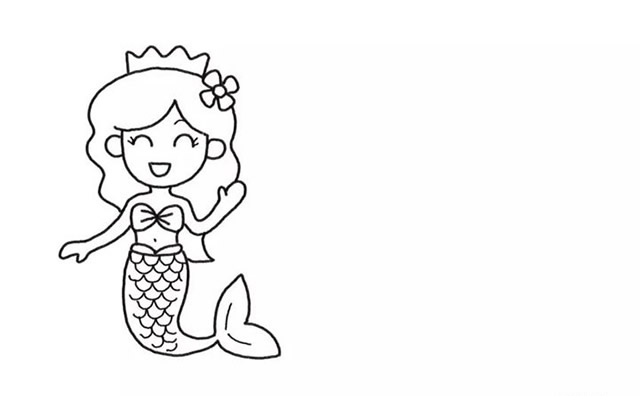 美人魚公主和國王簡筆畫教程