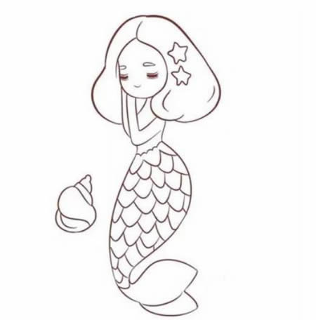 分享幾幅美人魚的簡筆畫