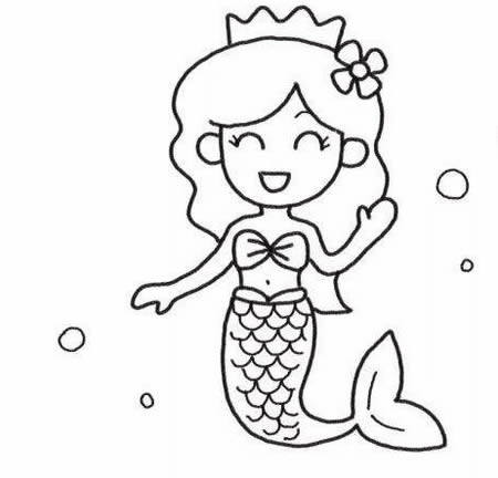 分享幾幅美人魚的簡筆畫