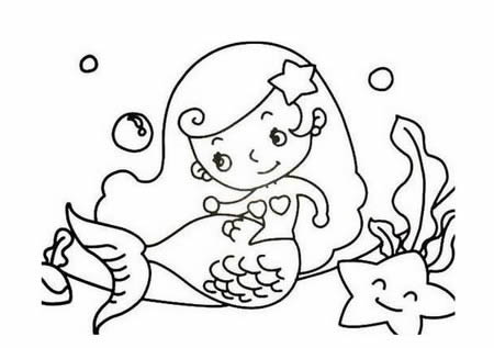 分享幾幅美人魚的簡筆畫