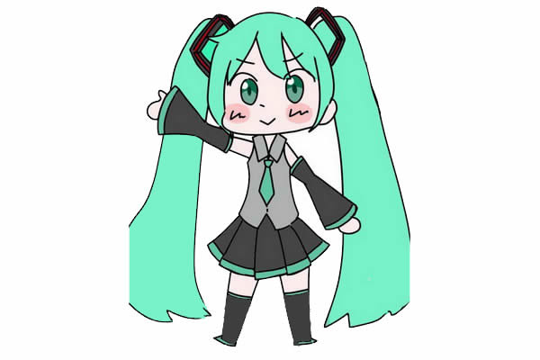 初音未來卡通簡筆畫