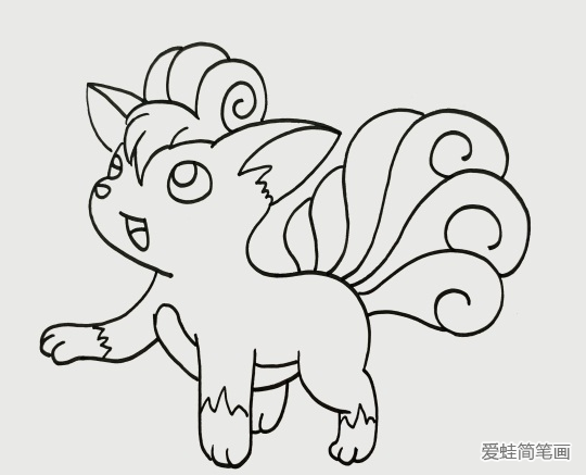 寶可夢六尾簡筆畫