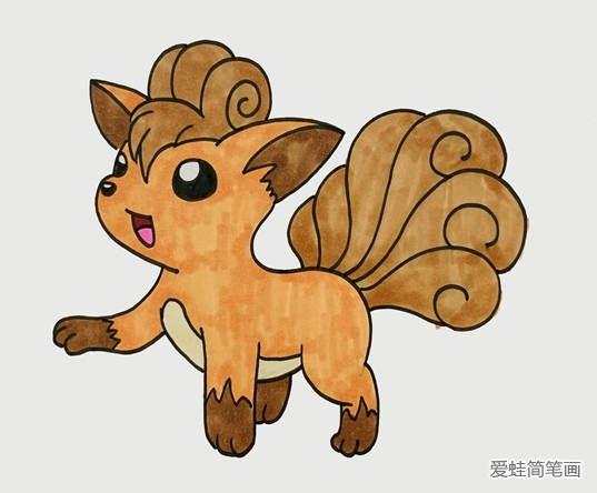 寶可夢六尾簡筆畫