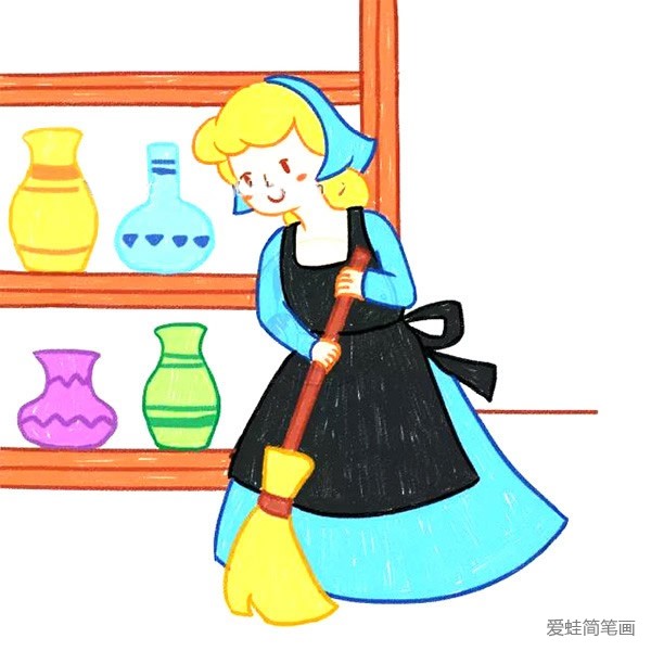漂亮的灰姑娘簡筆畫
