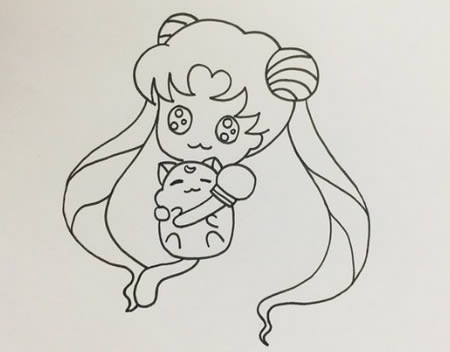 美少女戰(zhàn)士簡(jiǎn)筆畫帶涂色