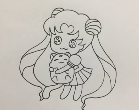 美少女戰(zhàn)士簡(jiǎn)筆畫帶涂色