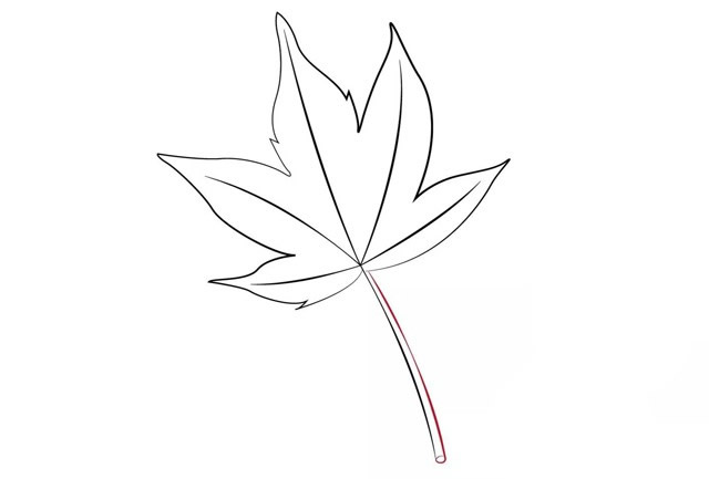 帶顏色的楓葉簡筆畫怎么畫