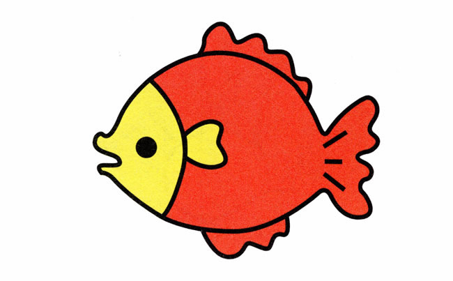可愛漂亮涂色的小魚簡筆畫