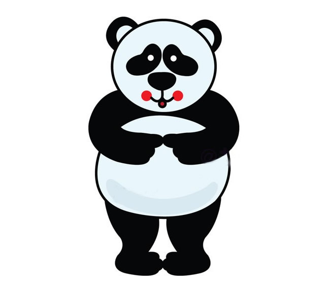 糾結(jié)的大熊貓卡通簡(jiǎn)筆畫