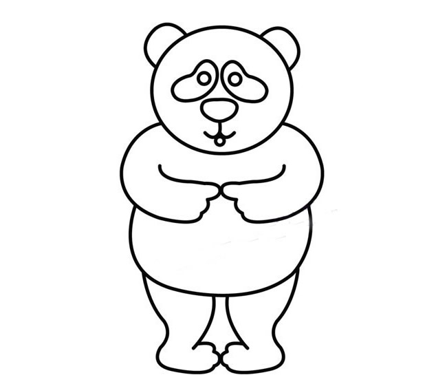 糾結(jié)的大熊貓卡通簡(jiǎn)筆畫