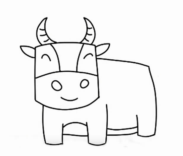 卡通的黃牛簡(jiǎn)筆畫(huà)步驟教程