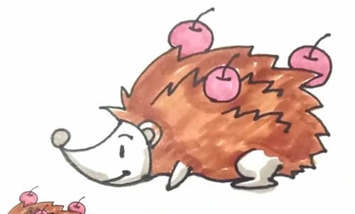 涂色的小刺猬簡筆畫教程