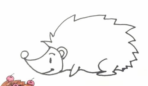 涂色的小刺猬簡筆畫教程