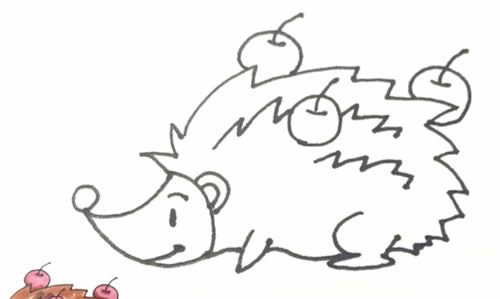 涂色的小刺猬簡筆畫教程