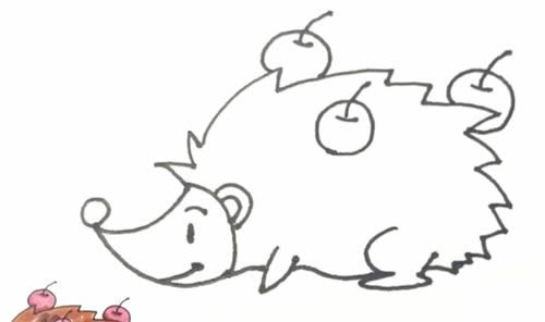涂色的小刺猬簡筆畫教程