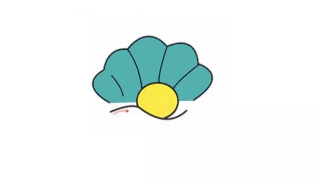 彩色的珍珠貝殼簡筆畫步驟