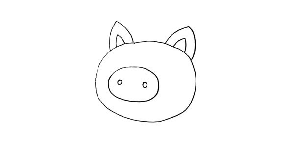 開(kāi)心小豬簡(jiǎn)筆畫(huà)步驟