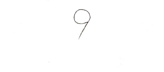 教你用數(shù)字9畫可愛的鴕鳥