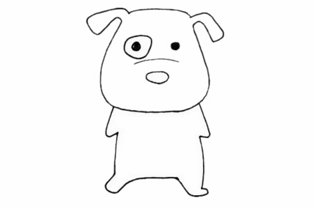 卡通斑點狗簡筆畫步驟教程