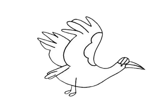 飛翔的鴇鳥簡筆畫