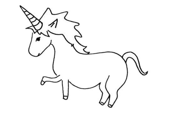 關于獨角獸的簡筆畫