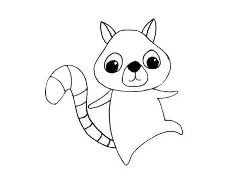 可愛的狐猴簡筆畫