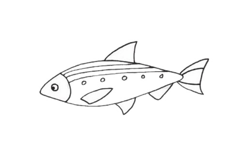 沙丁魚簡筆畫步驟