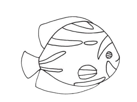 圓潤的熱帶魚簡筆畫