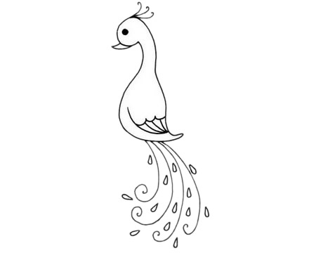 漂亮的孔雀簡(jiǎn)筆畫