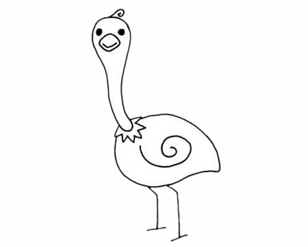 關于鴕鳥的兒童簡筆畫