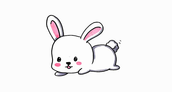 趴在地上的可愛小兔子簡(jiǎn)筆畫