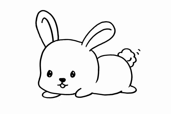 趴在地上的可愛小兔子簡(jiǎn)筆畫