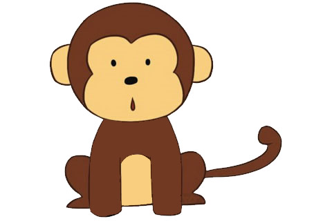 卡通猴子簡(jiǎn)筆畫的畫法