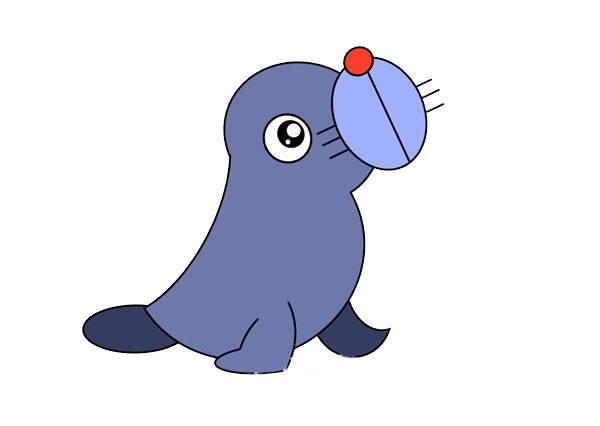 卡通海豹簡筆畫畫法