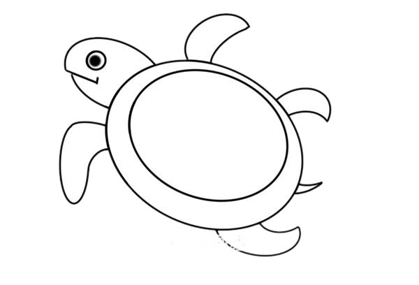 彩色卡通海龜簡(jiǎn)筆畫畫法