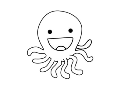 開心的章魚簡筆畫