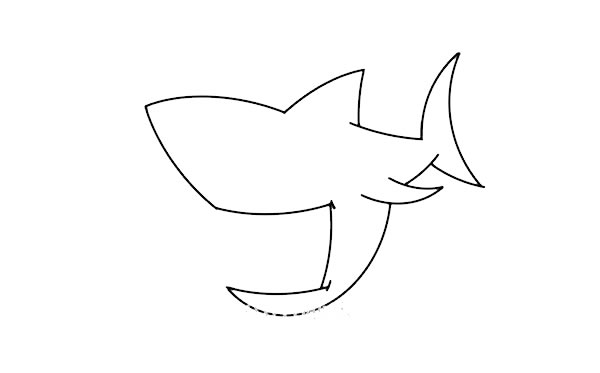 兇狠的卡通鯊魚簡筆畫 兇狠的卡通鯊魚簡筆畫