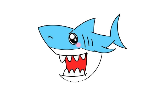 兇狠的卡通鯊魚簡筆畫 兇狠的卡通鯊魚簡筆畫