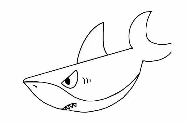 海底的大鯊魚簡筆畫